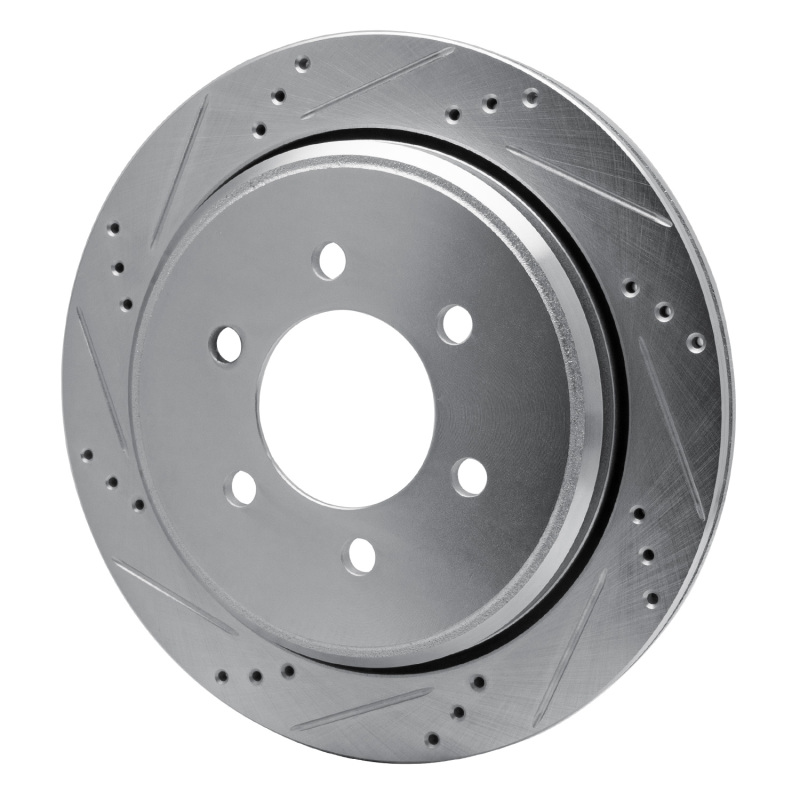 Ford Expedition Brake Rotor (1) - Rear Left - R1 Concepts - Drilled & Slotted - Silver - `02-`06